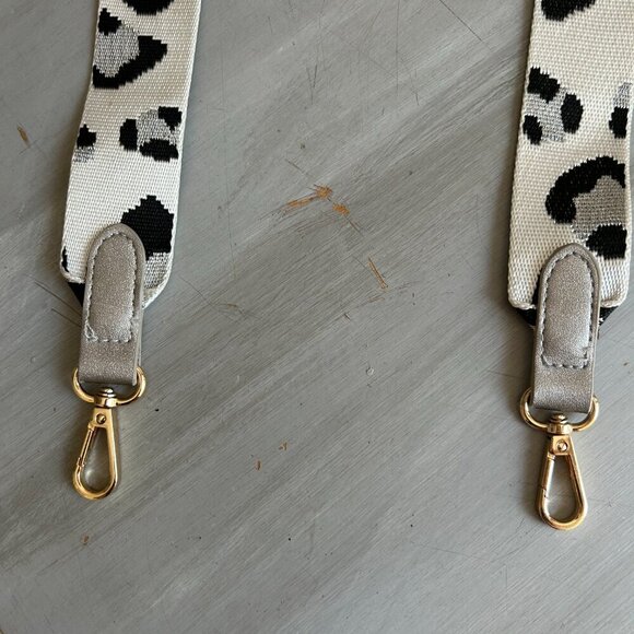 Reversible Leopard Print Wide Detachable Purse Strap Adjustable - Picture 4 of 7
